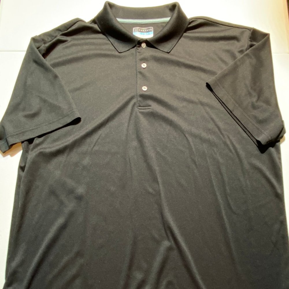 PGA Tour Men's Short Sleeve Black Airflux Polo